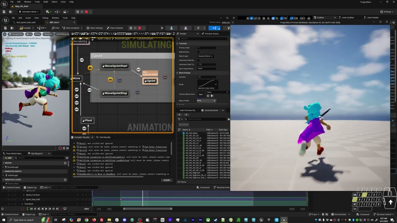 Animate In UE5.5.4 Control Rig - 15 - Creating Sprint Stop Additive Method 1