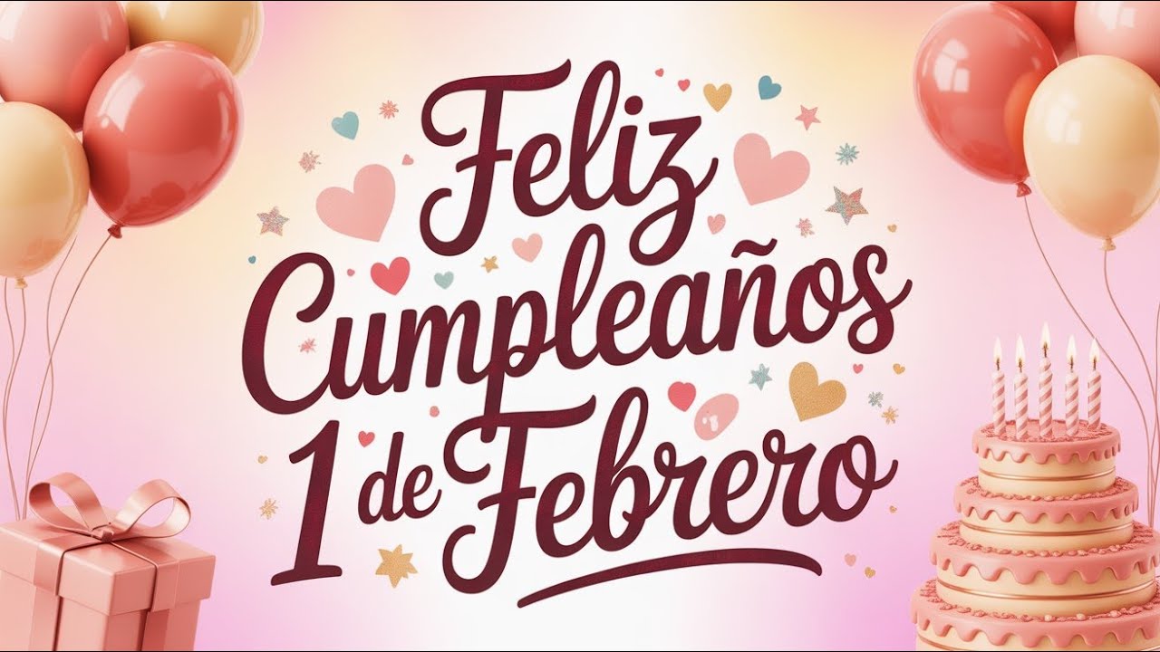 Feliz Cumpleaños 1 de Febrero - Canción de Cumpleaños para Hoy 1 de Febrero | Saludo Especial