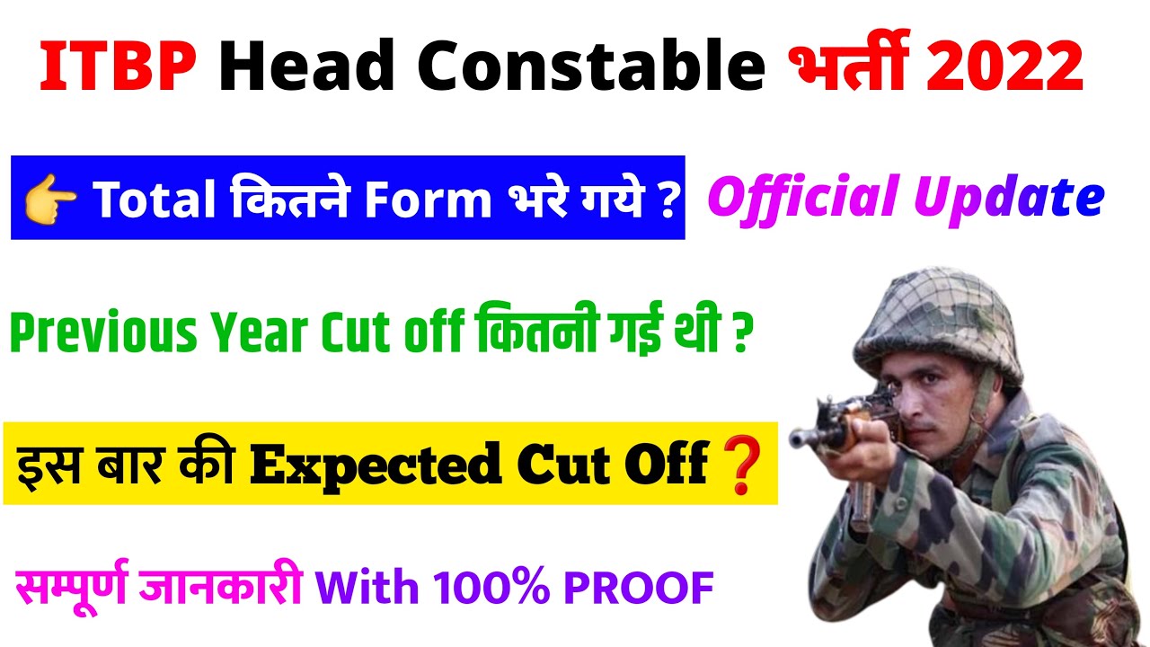 🔥ITBP Head Constable Vacancy 2022 | Total Form Fill Up | Expected Cut Off | Written cut off🔥
