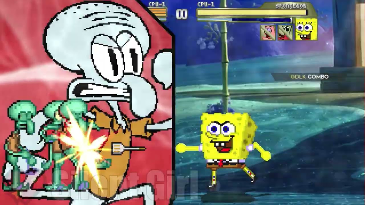 FOR @mariopower.128: Squidward x3 (SIMUL) vs Mr. Krabs, Patrick & Spongebob (TURNS) - Mugen Battle