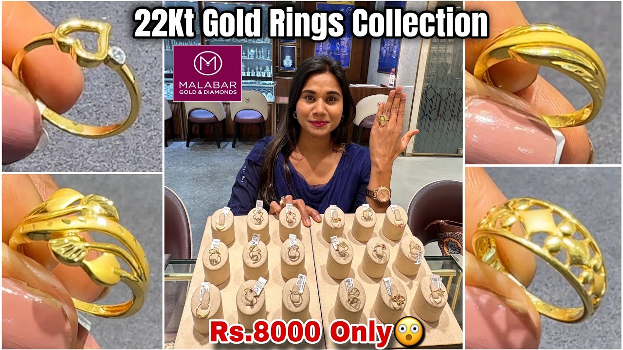 .89Gm Onwards💫Malabar Gold Rings With Price| Light Weight Gold Ring Design| Malabar Ring Designs|