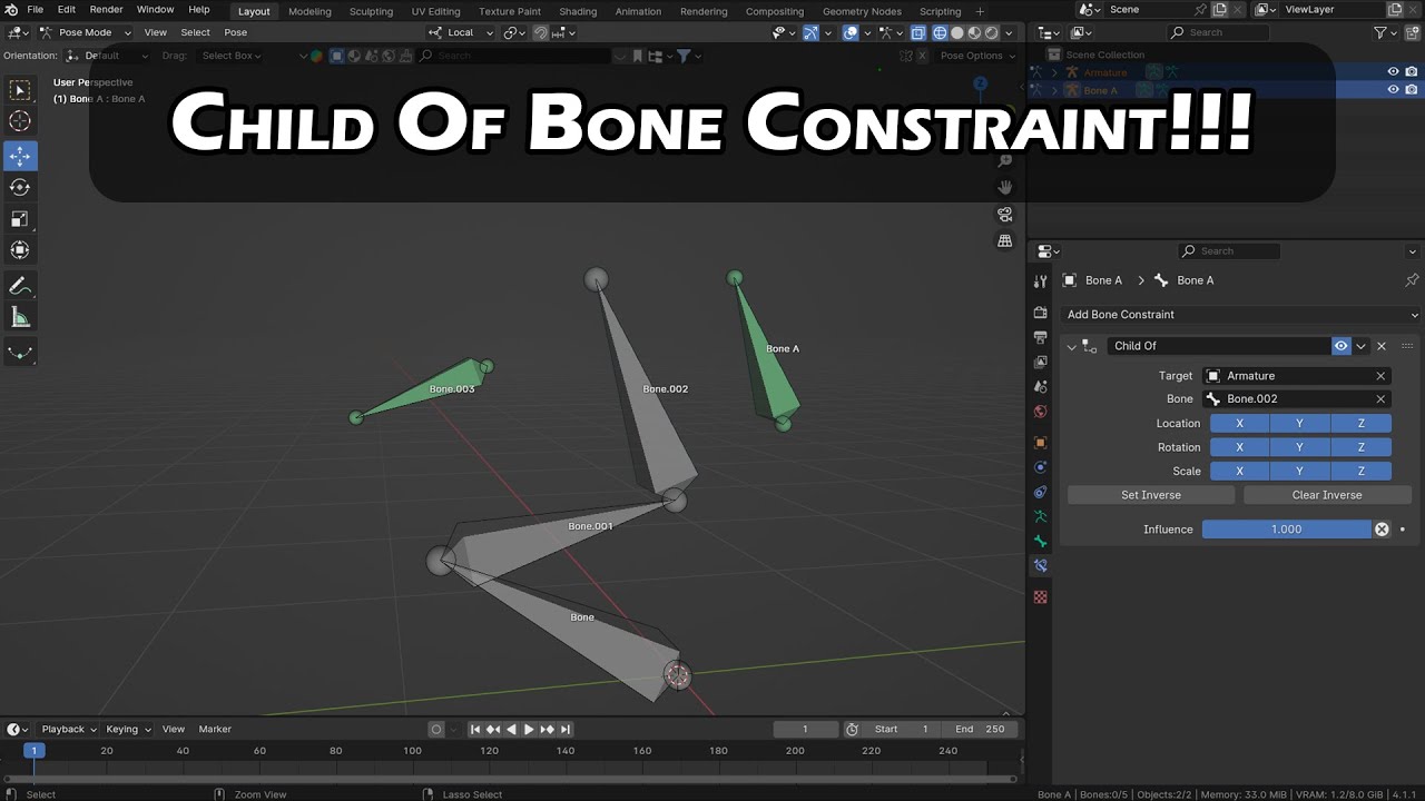 Child Of Bone Constraint Blender