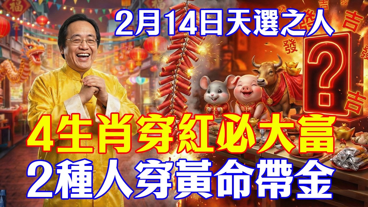 倪海廈：2月14日、臘月二十七必看！這4個生肖出門「穿紅色」，另外2種人「穿黃色」！穿對了，財神爺追著你跑！#倪海廈#中醫養生#經方#2026紅馬劫#心肌梗塞#衣冠療法#健康科普#2月14日