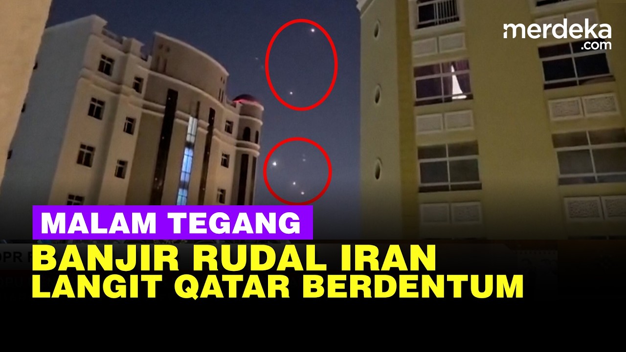 Penampakan Langit Malam Qatar Dibanjiri Rudal Iran, Suara Dentuman Ramai Terdengar!