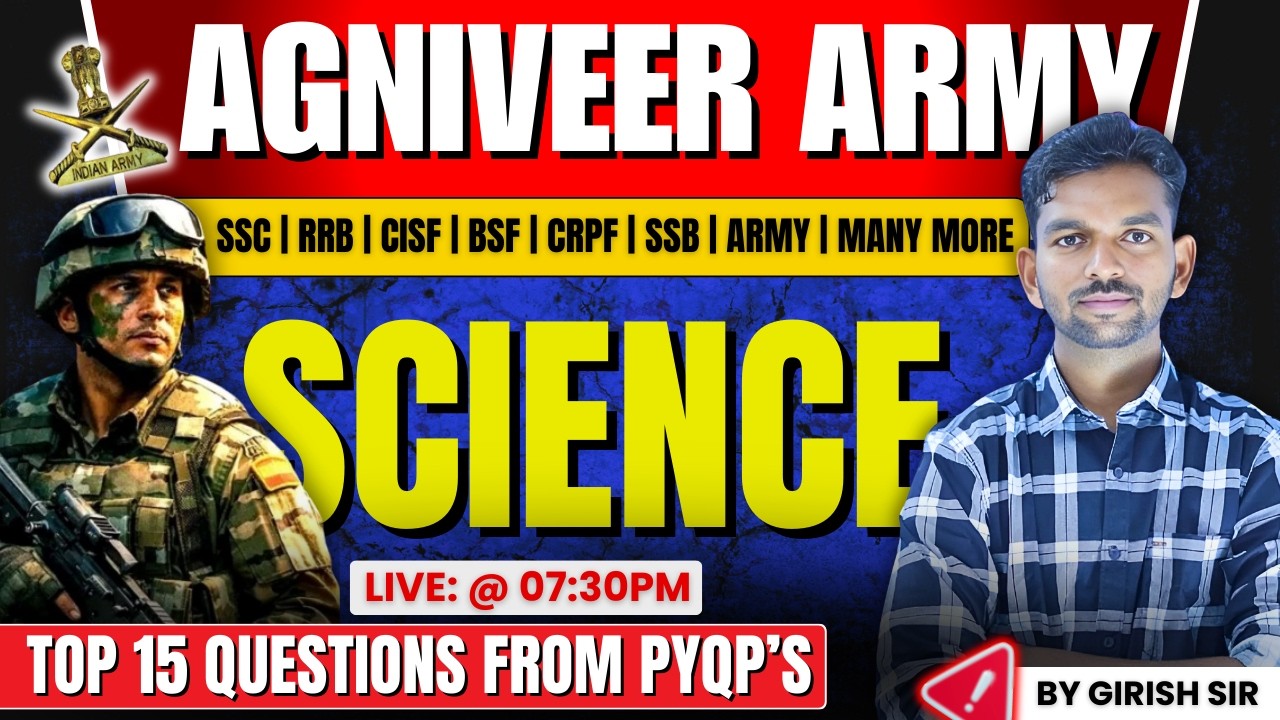 Agniveer Army Science In Kannada | Indian Army PYQP's | By Girish Sir