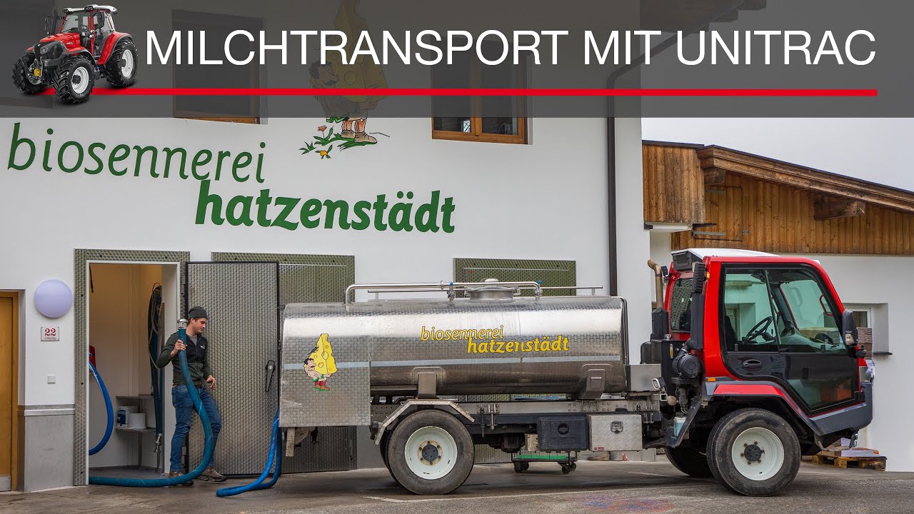 Umstieg von der Milchseilbahn auf Unitrac mit Milchsammelwagen I Biosennerei Hatzenstädt