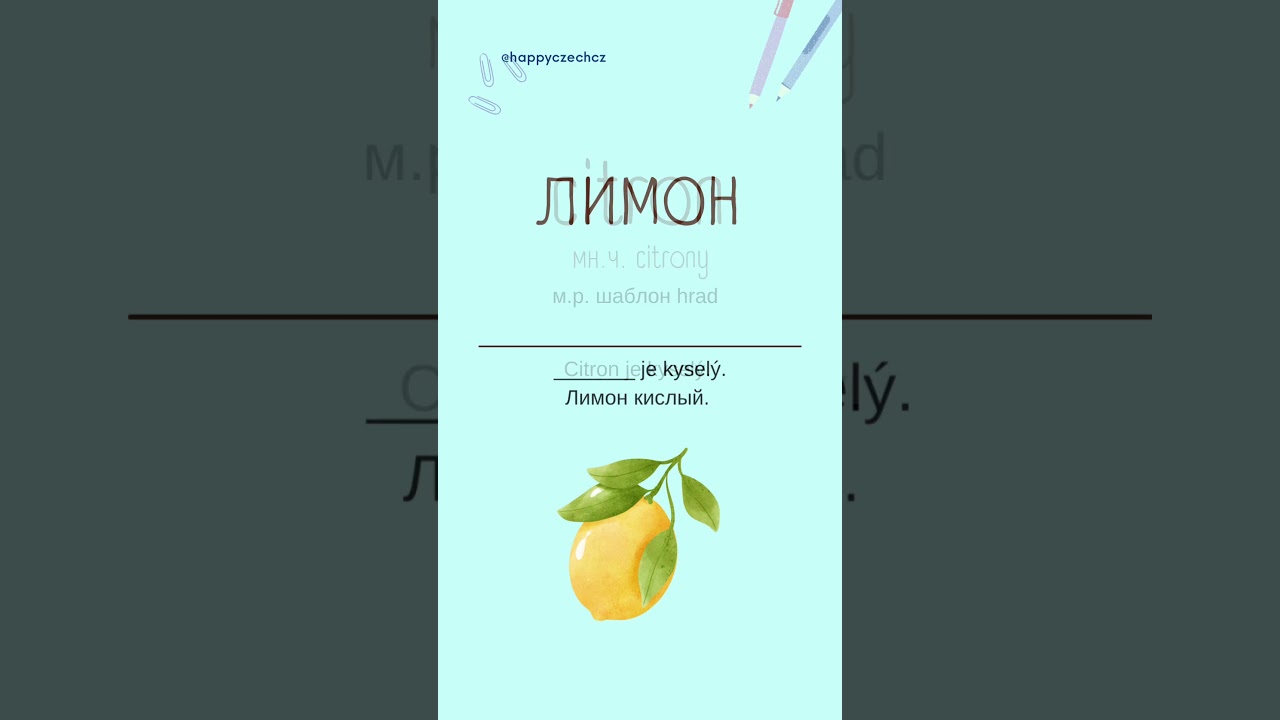 Фрукты на чешском 1  | Учим слова по карточкам | Начинающие #чешский #чешскийязык #happyczechcz