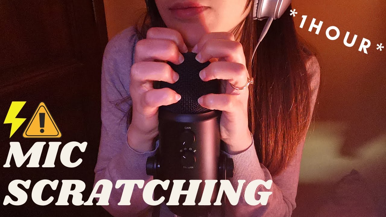 ASMR - 1 HOUR FAST and AGGRESSIVE MIC SCRATCHING!🎤⚡️🤤