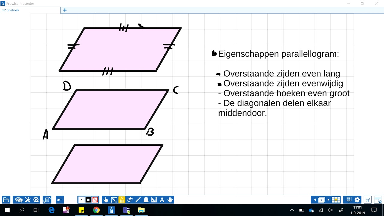 Eigenschappen parallellogram