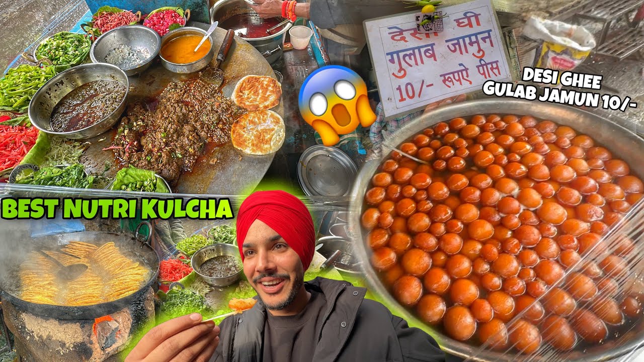 Best Nutri Kulcha in Amritsar 😍 DESI GHEE GULAB JAMUN in 10/- 😱 | Dahi Bhalle
