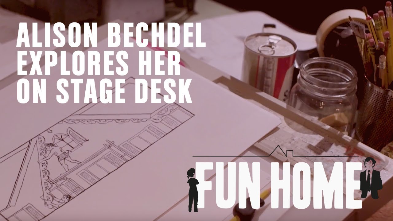 Alison Bechdel explores her on stage desk | Fun Home