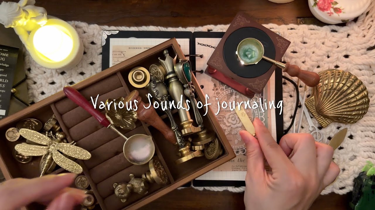 ASMR Vintage collage, wax sealing ,aesthetic deco with me