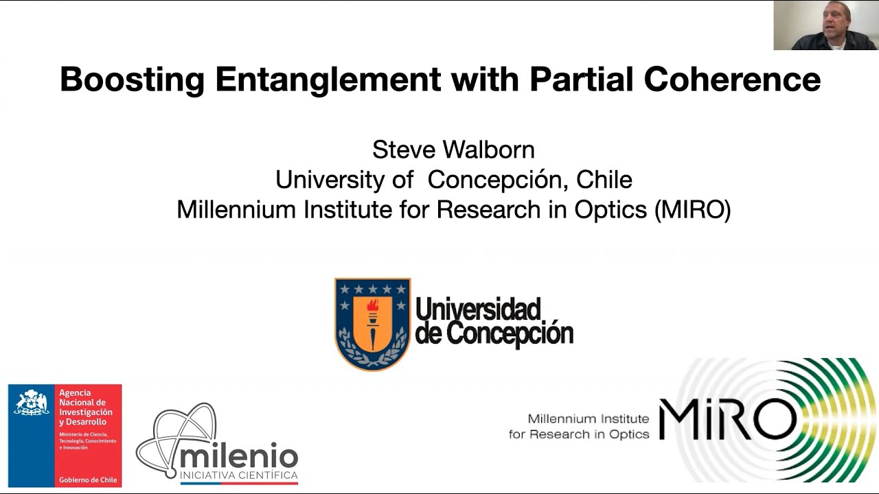 QuIC Talk by Prof. Stephen Walborn: Boosting Entanglement with Partial Coherence