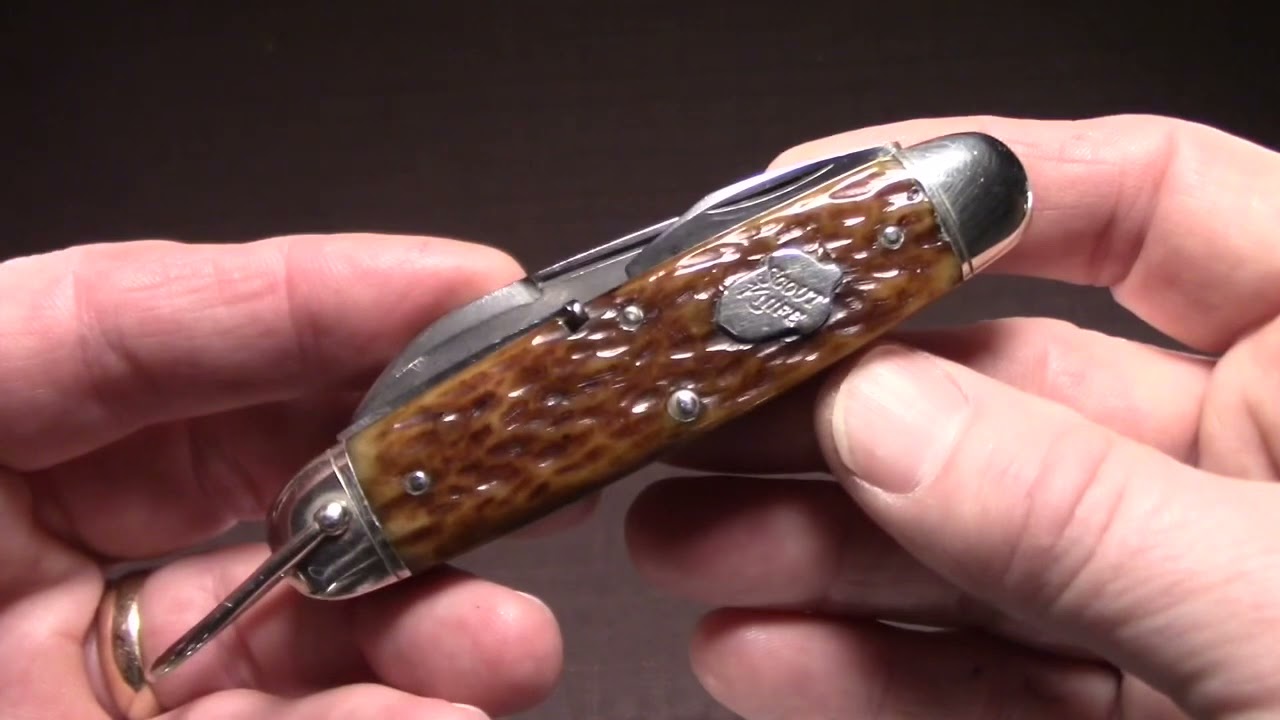 Acorn Shields on Pocket Knives- Remington, Boker and others