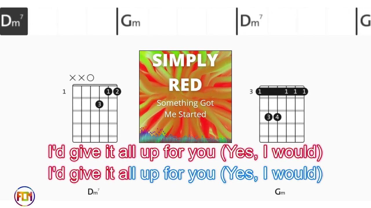 SIMPLY RED Something Got Me Started FCN GUITAR CHORDS & LYRICS