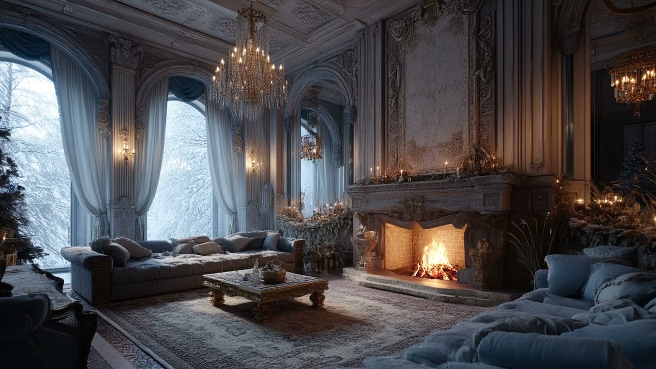 Gentle Piano and Fireplace Glow | Stress Relief & Peaceful Sleep 🔥🎹