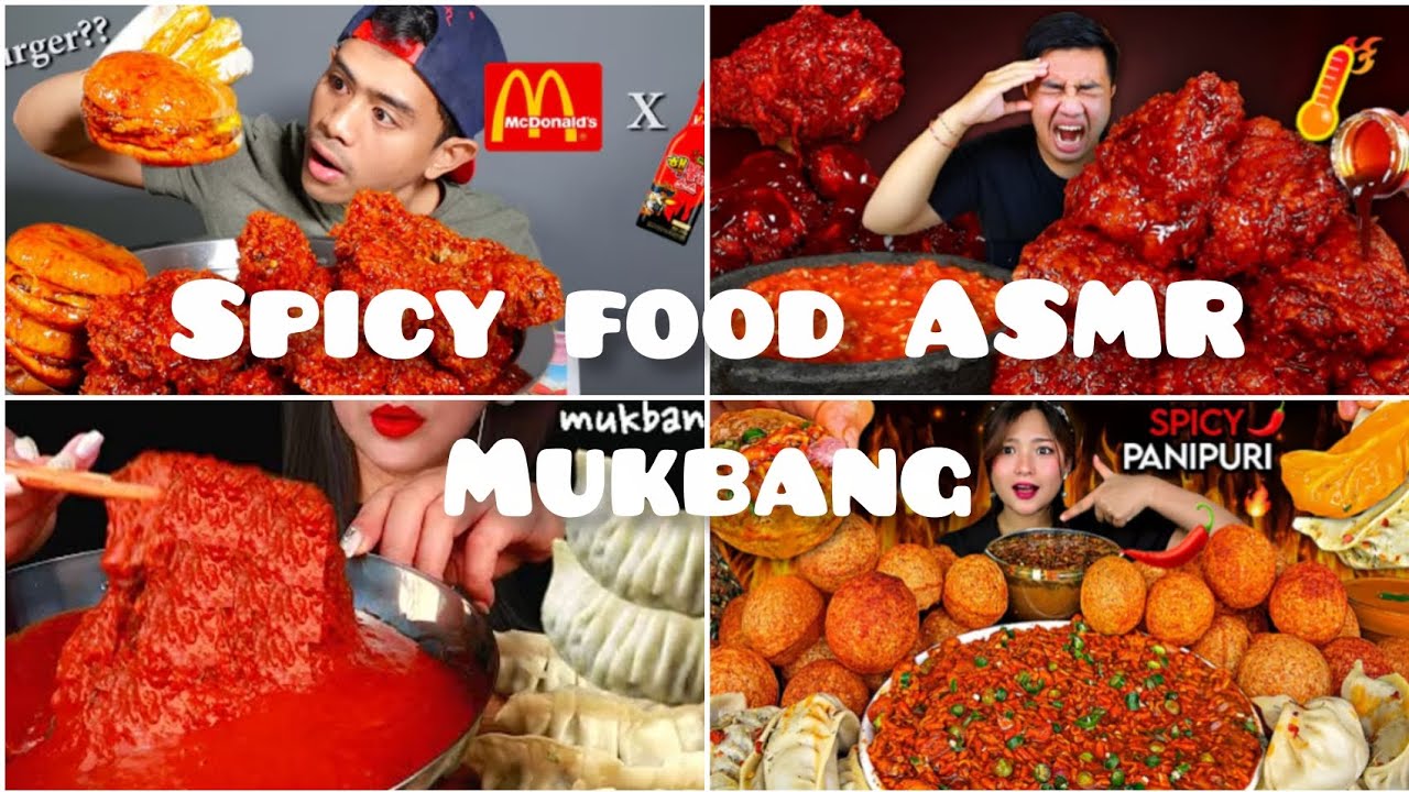 Spicy food ASMR Mukbang!!!🔥😋(compilation)