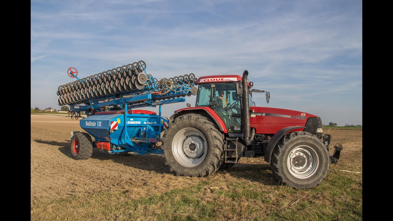 Semis de blé 2018 en grande largeur!  [Lemken solitaire 12- Case mx150 & 5130]