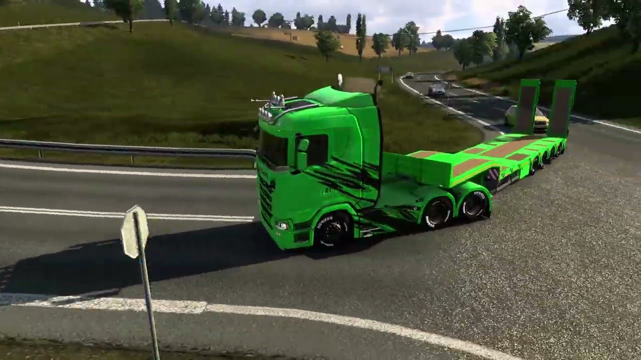 Euro Truck Simulator 2 Green Scania V8 730 #eurotrucksimulator2 #scaniav8 #green #tractordriving