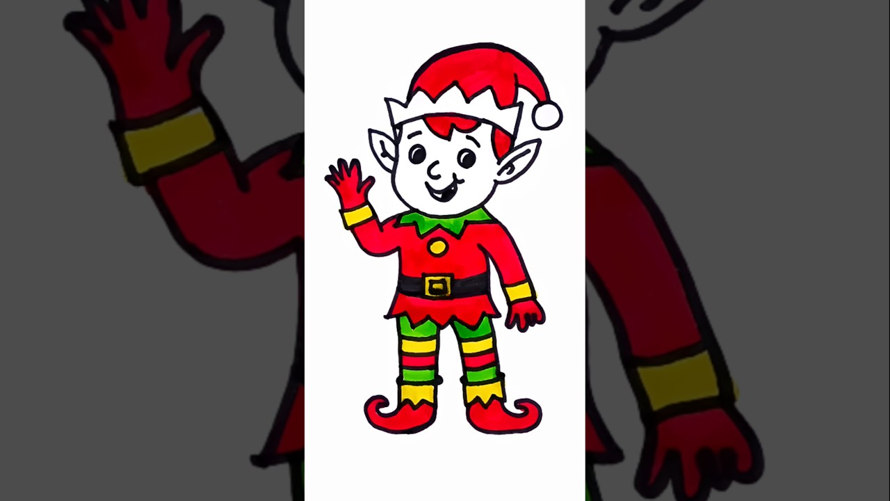 how to draw an elf on the shelf 