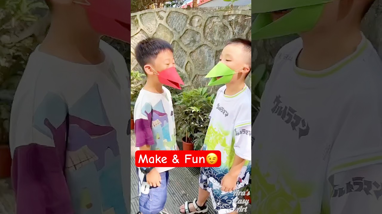DIY Origami Duck Mouth Paper craft for kids @ArasEasyArt #diy #duck #papercraft #shorts