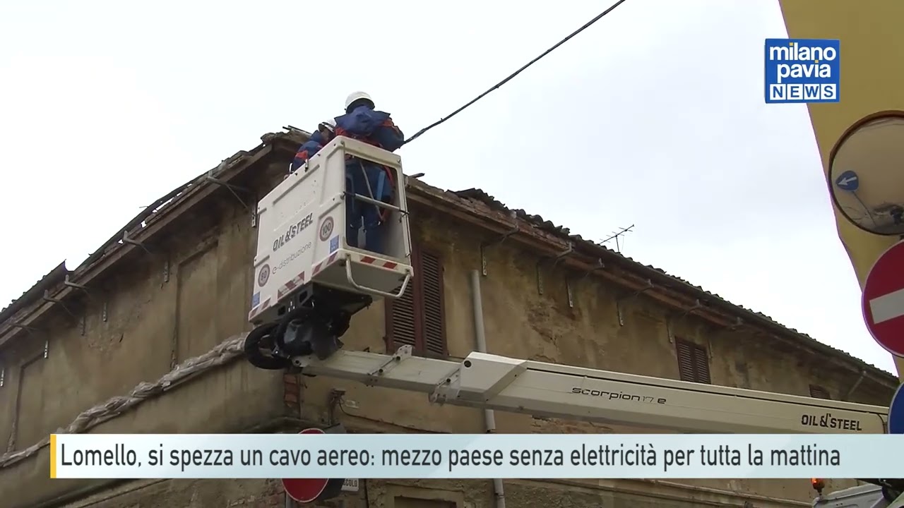 Lomello, si spezza un cavo aereo: mezzo paese senza elettricità per tutta la mattina