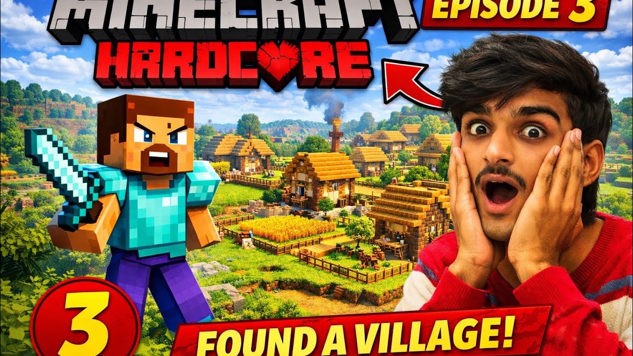 found a village in minecraft hardcore episode 3