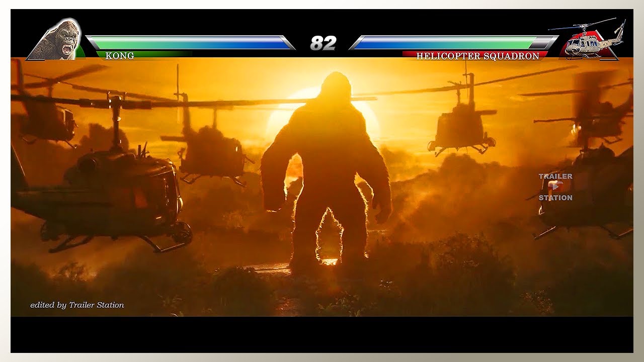 Kong vs Helicopters with Healthbars