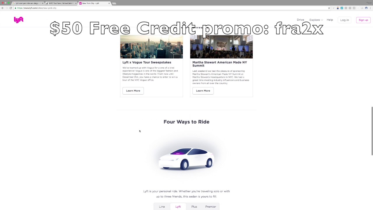 Taxi vs Lyft vs Uber - use promo code 