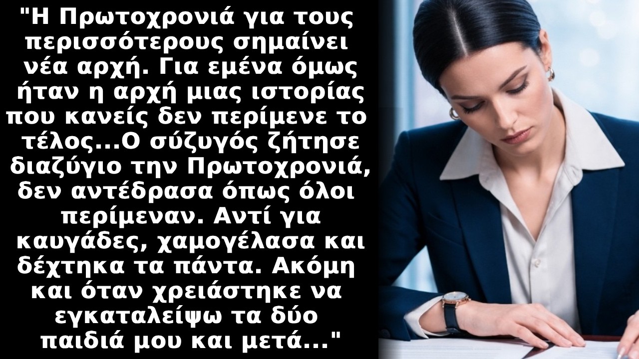 Την Πρωτοχρονιά ζήτησε διαζύγιο, Χαμογέλασα, Δέχτηκα τα πάντα, εγκατάλειψα τα 2 παιδιά μου και τότε