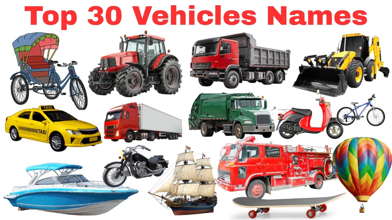 Top 30 Vehicles for Kids 🚗🚒 | Learn Vehicle Names & Sounds | Preschool Educational Video