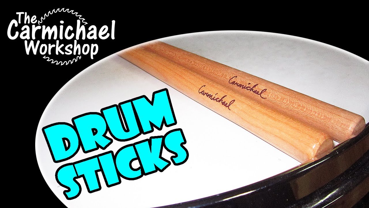 Making Drum Sticks on a Lathe - DIY Woodturning Project