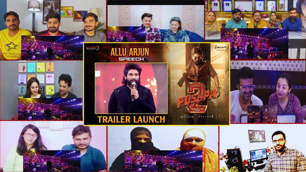 Allu Arjun Speech | Pushpa 2 Trailer Launch Event | Rashmika | Sukumar | Fahadh Faasil | Reaction