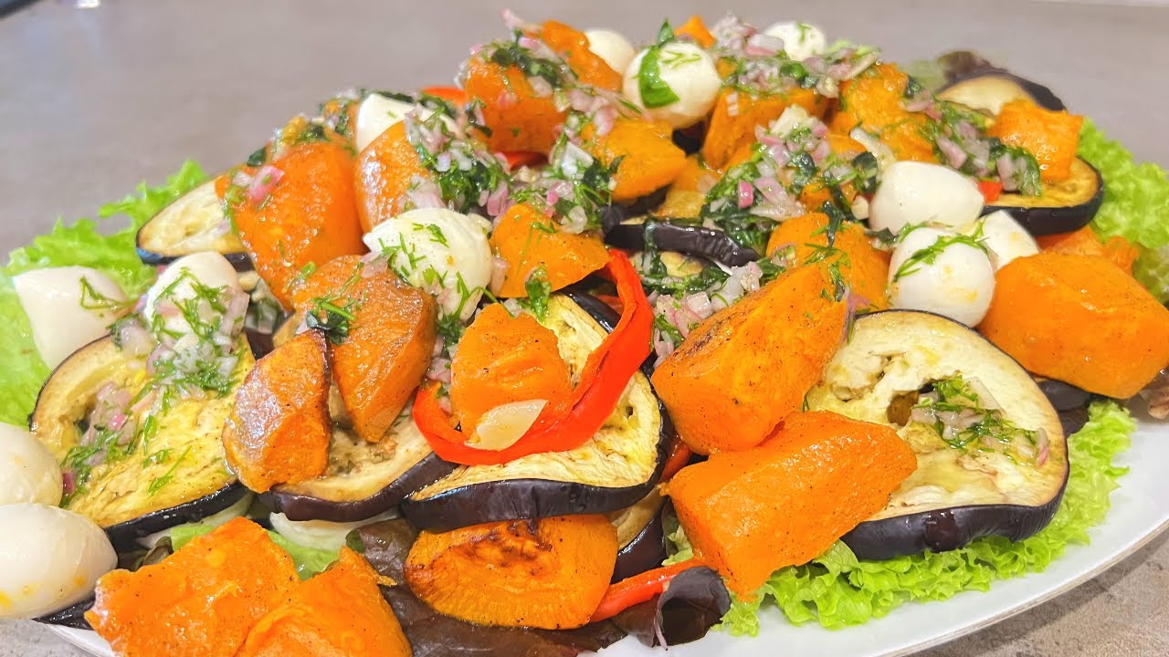 Тёплый Салат со Сладким Картофелем - Батат и Наивкуснейший Дресинг - Заливка к Салату