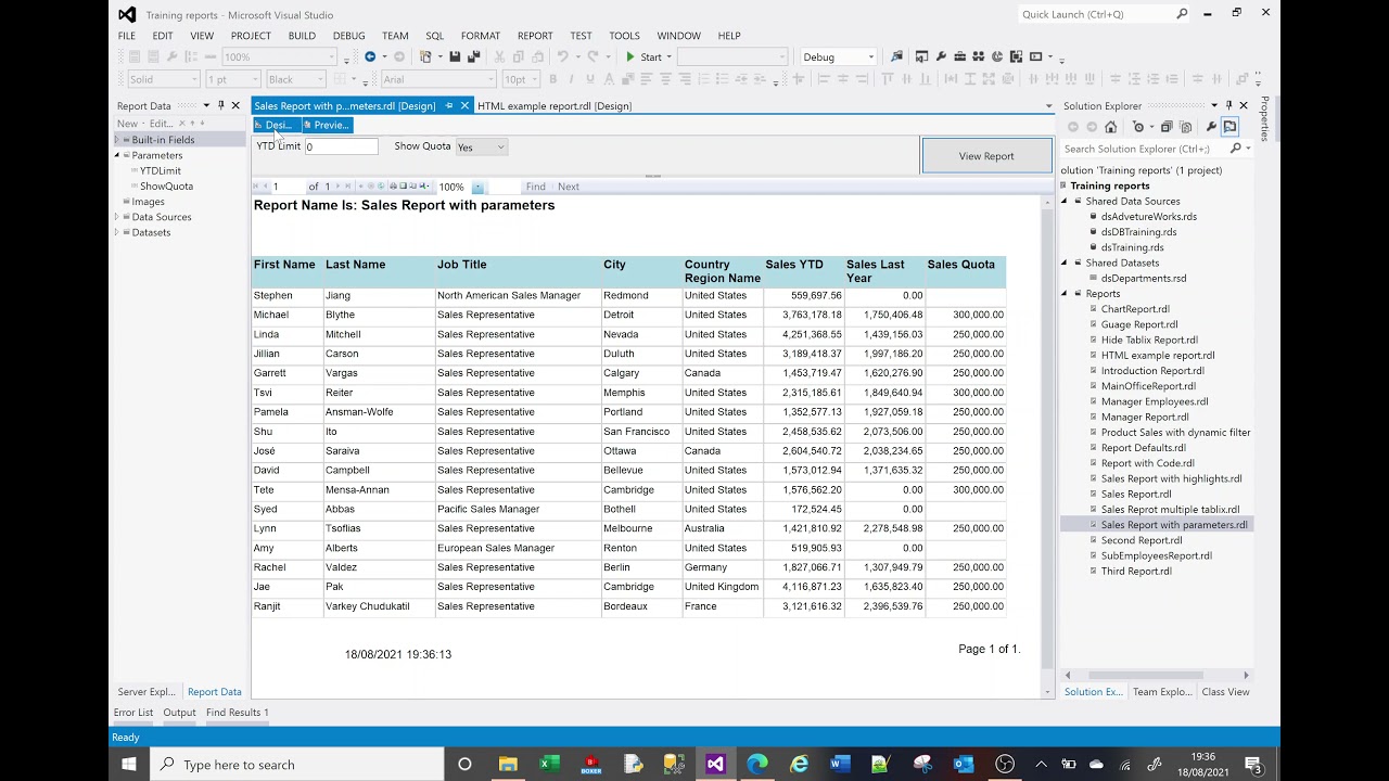 MS SSRS tutorial on expressions
