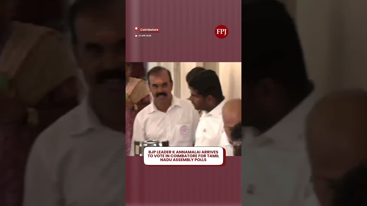 Tamil Nadu Assembly Elections: BJP Leader K Annamalai Arrives to Vote in Coimbatore