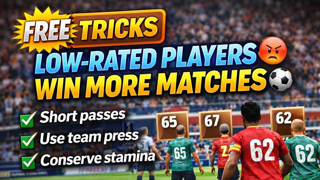 eFootball FREE tricks that ACTUALLY work with low-rated players 🔥| eFootball 2026