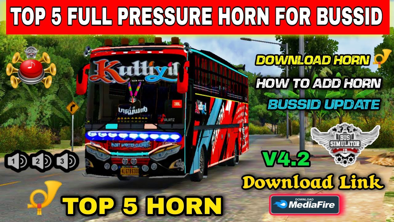 How to Download Top 5 Full Pressure Horn For Bus Simulator Indonesia ! Bussid Horn Mod v4.2