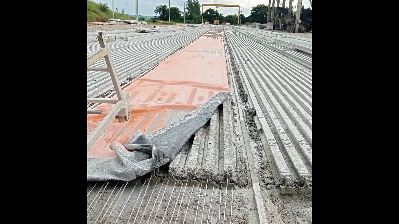 Fabricação de laje protendida de vigotas