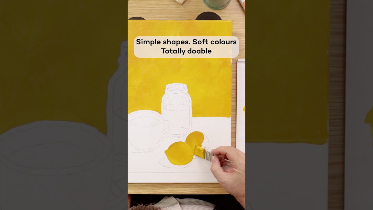 Easy contemporary still life painting for beginners 🍋 Watch the full tutorial on our channel
