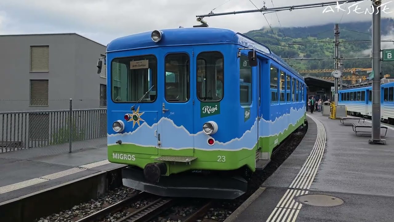 Cab Ride - Arth Goldau to Rigi Kulm, Switzerland | Train Driver View | Mountain Railway | 4K UHD