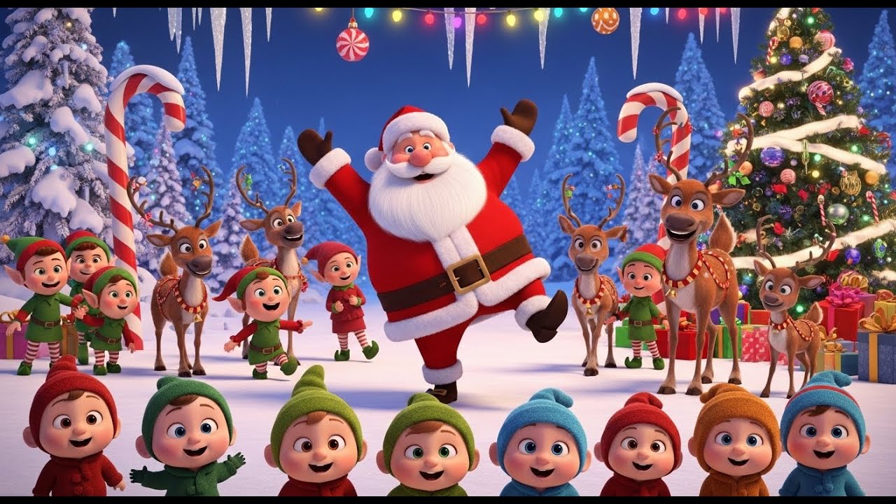Dancing Santa Christmas Rhyme 🎄🎅 | Fun Holiday Song for Babies & Toddlers