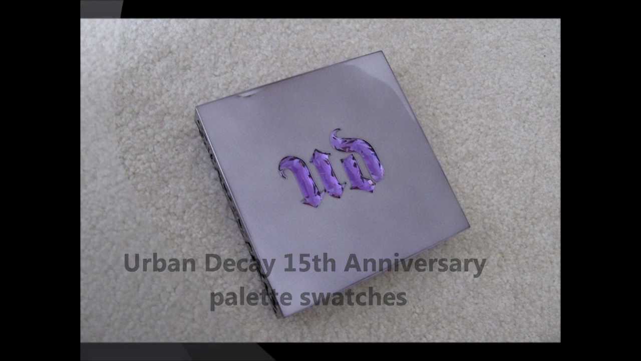 Urban Decay 15th Anniversary Palette swatches