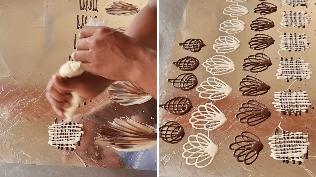 Adornos de chocolate para decorar pasteles | filigranas de chocolate