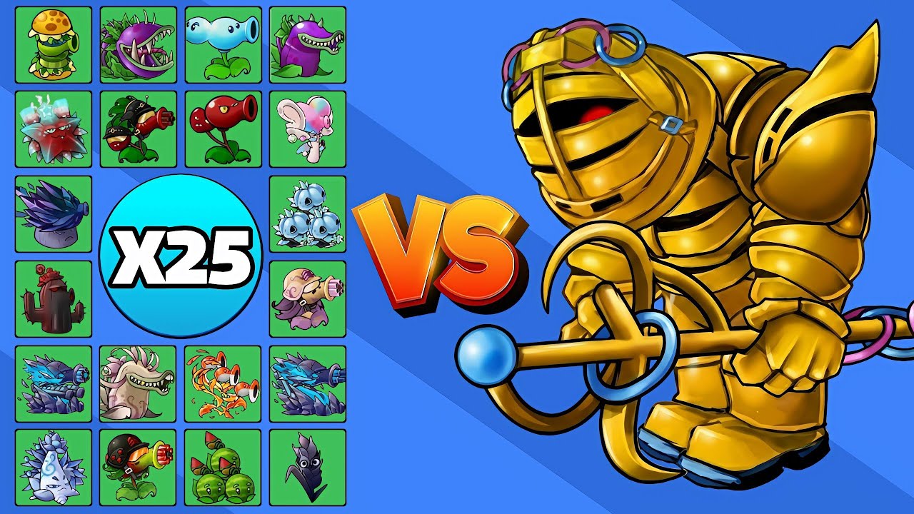 OBSIDIANA DORADA DEFINITIVA vs TODAS LAS PLANTAS X25 | PvZ FUSION