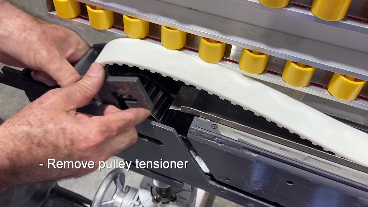 Belt removal for glass polisher - Jordon Glass Machinery