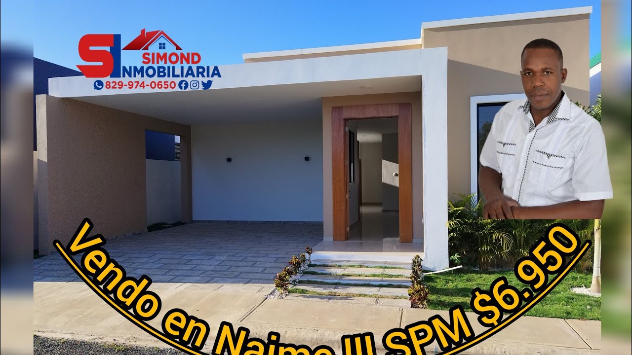 Acogedora y moderna casa en Naime etapa lll SPM Inf. Simond Inmobiliaria  (829) 974-0650