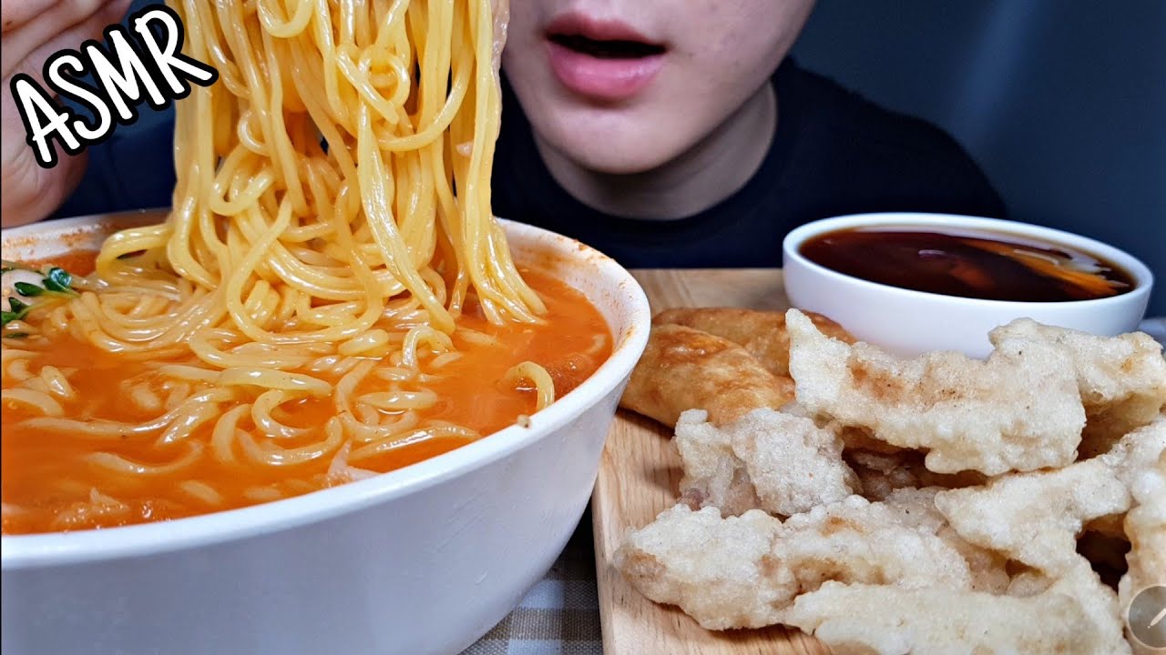 ASMR Cold Jjamppong and Sweet&sour Pork Mukbang 냉짬뽕과 탕수육 리얼사운드 먹방 Eating sounds Real sounds