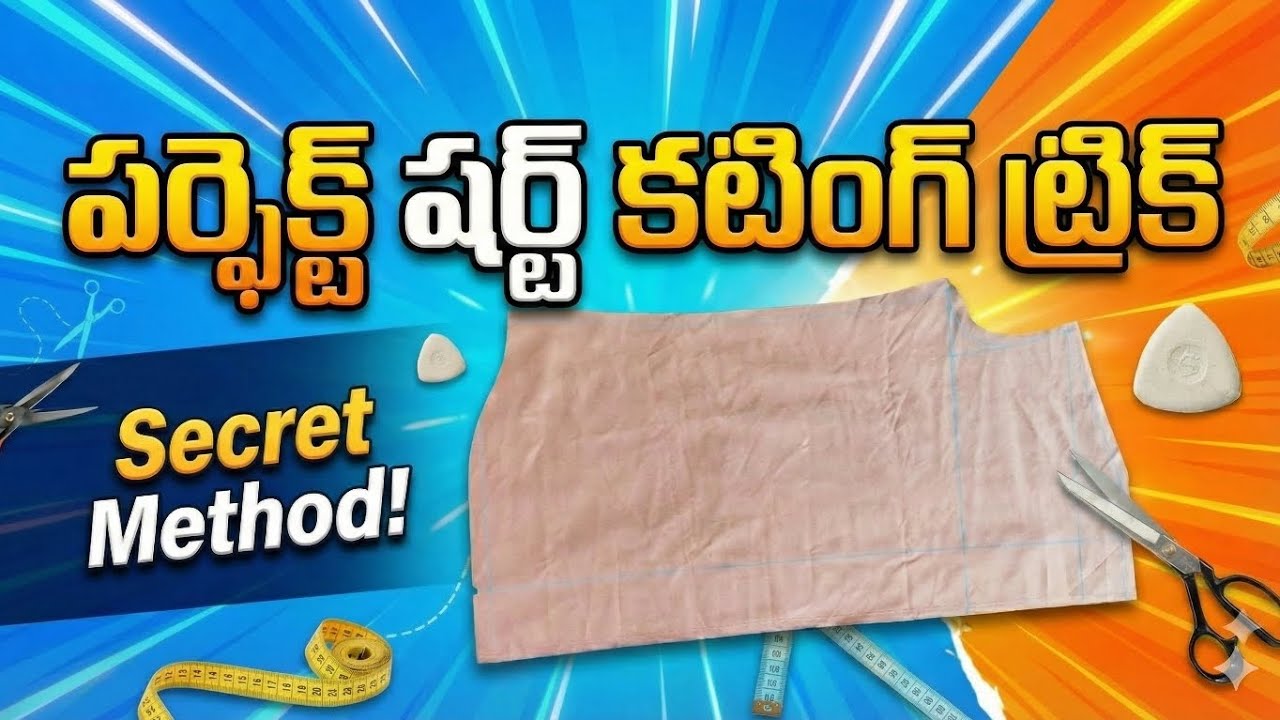 షర్ట్ కటింగ్ ఈజీ మెథడ్ | How To Cut Formal Shirt | How To Cut Mens Shirt | Shirt Cutting In Telugu |