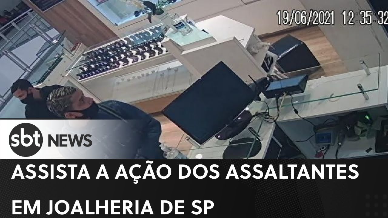 Polícia prende assaltantes de joalheria; Assista ao circuito interno | SBT News